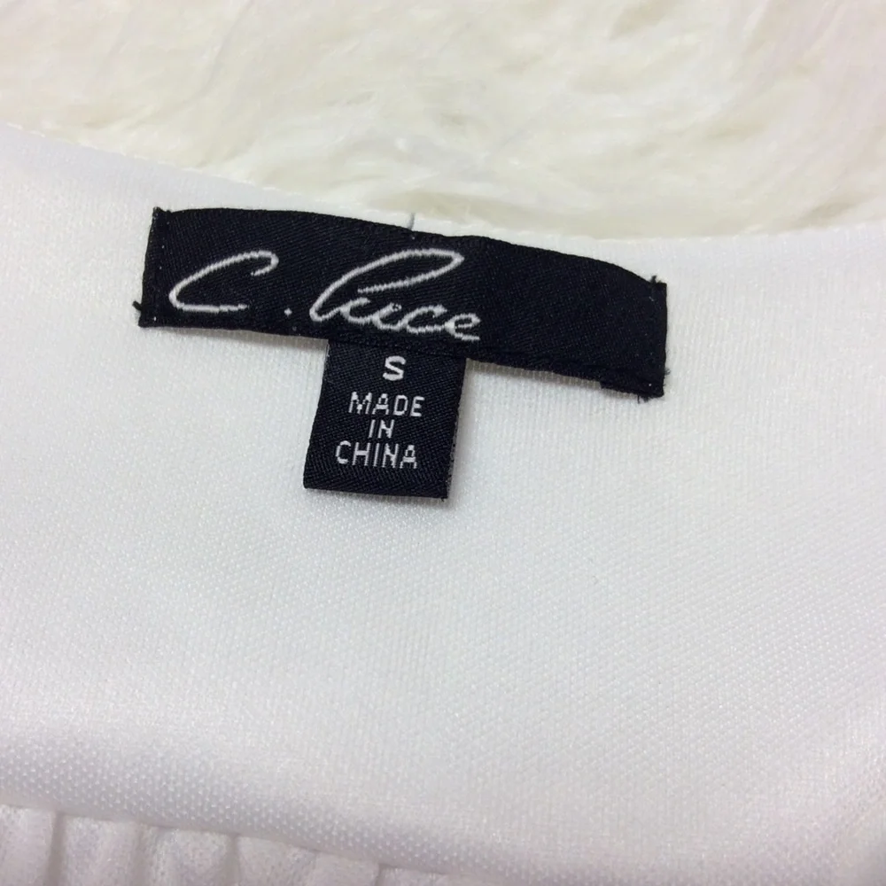 C. LUCE WHITE AND ORANGE DRESS - Picture 3 of 4